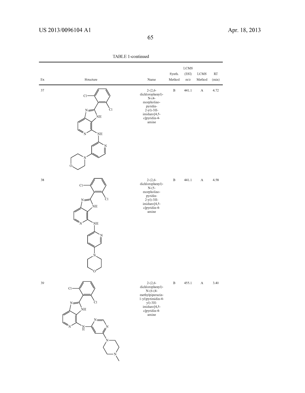 IMIDAZOPYRIDINE COMPOUNDS, COMPOSITIONS AND METHODS OF USE - diagram, schematic, and image 66