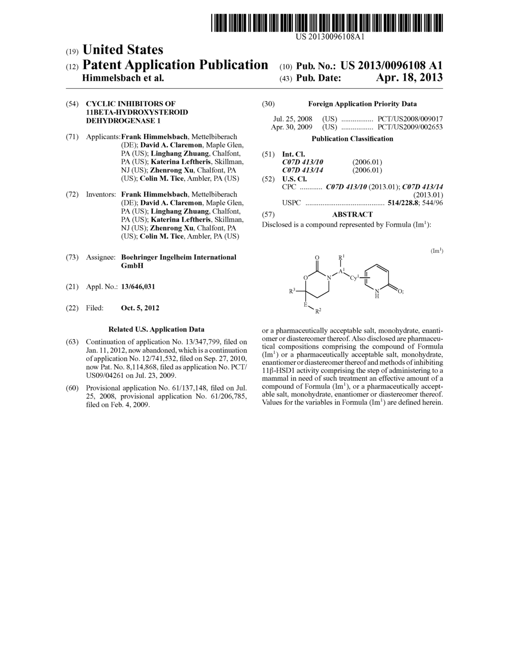 Cyclic Inhibitors of 11Beta-Hydroxysteroid Dehydrogenase 1 - diagram, schematic, and image 01