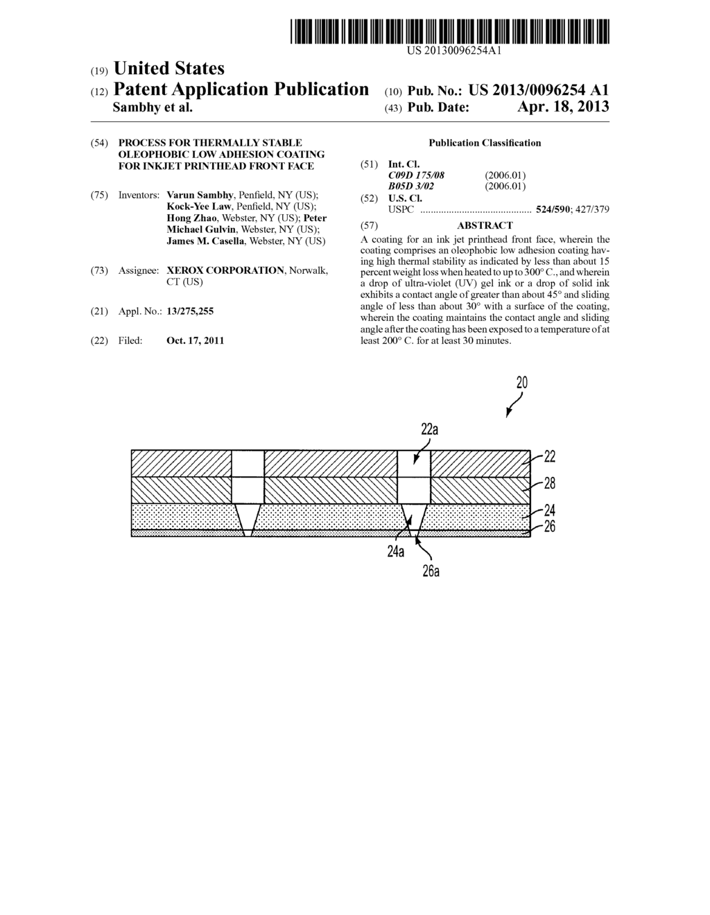 PROCESS FOR THERMALLY STABLE OLEOPHOBIC LOW ADHESION COATING FOR INKJET     PRINTHEAD FRONT FACE - diagram, schematic, and image 01