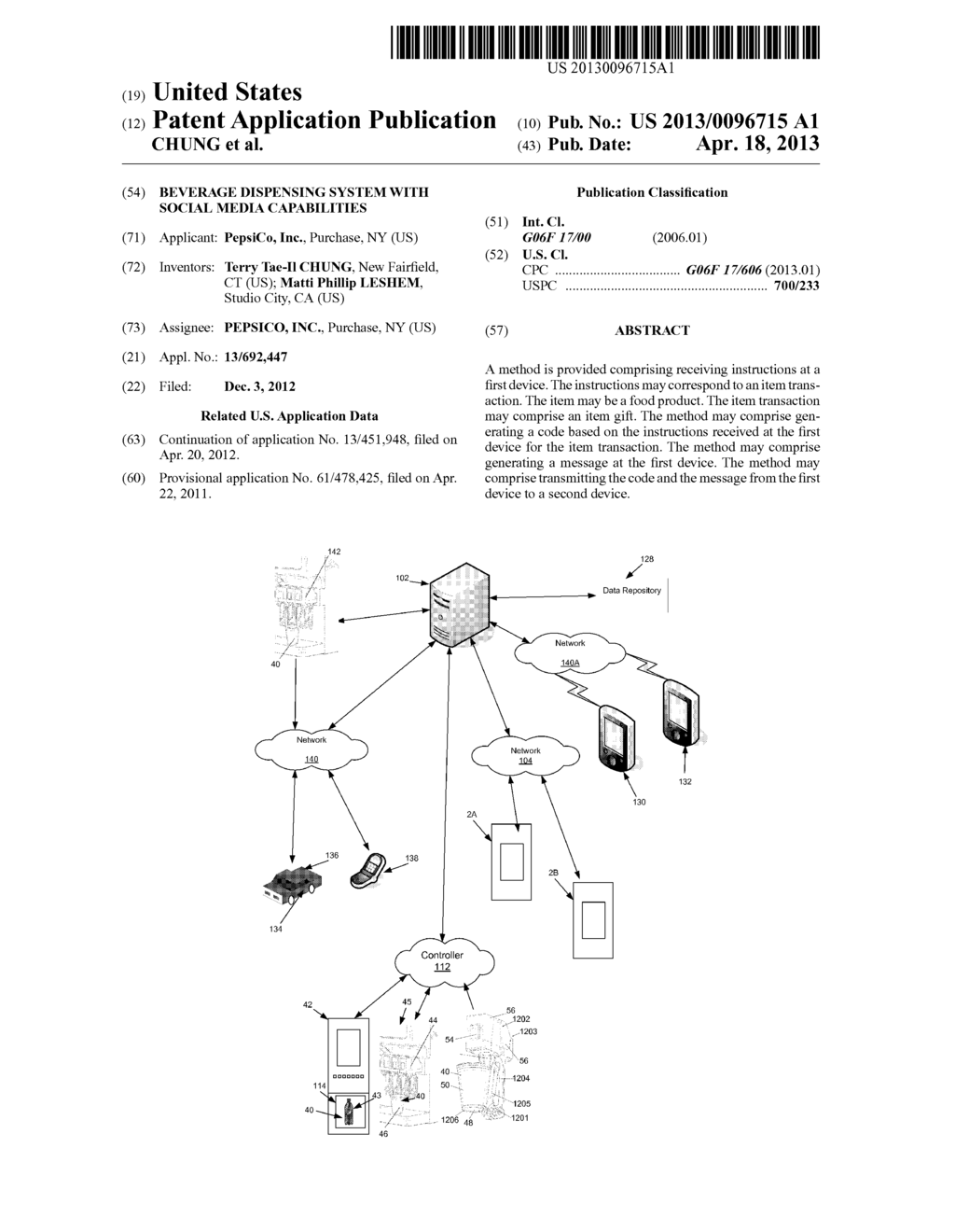 Beverage Dispensing System with Social Media Capabilities - diagram, schematic, and image 01