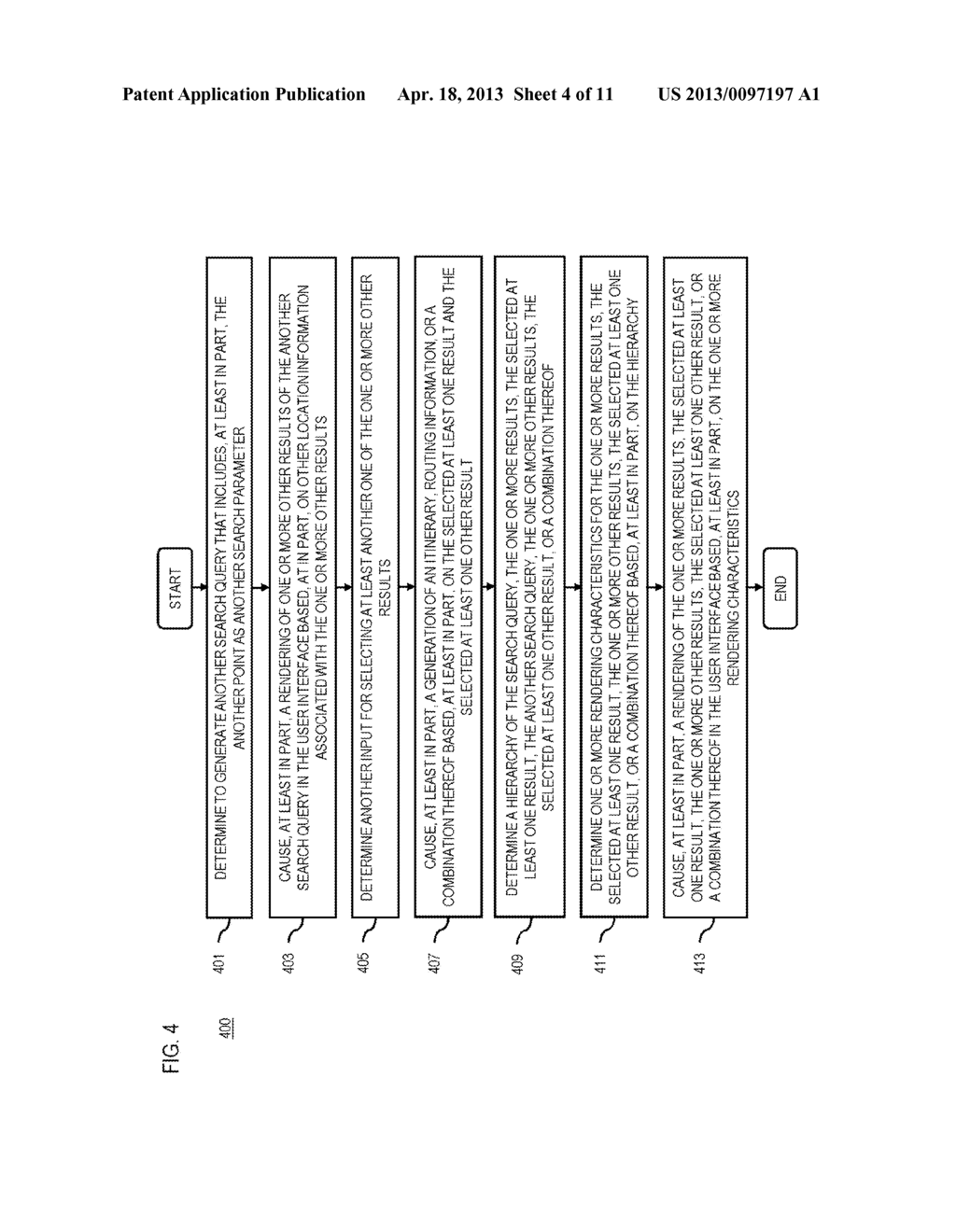 METHOD AND APPARATUS FOR PRESENTING SEARCH RESULTS IN AN ACTIVE USER     INTERFACE ELEMENT - diagram, schematic, and image 05