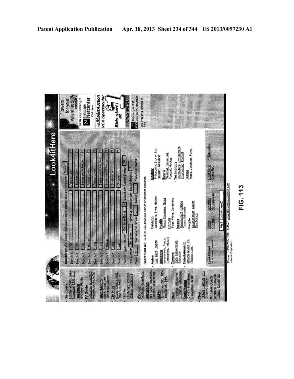 Metasearch Engine for Ordering At Least One Item Returned In Search     Results Using At Least One Query on Multiple Unique Hosts and for     Displaying Advertising - diagram, schematic, and image 235