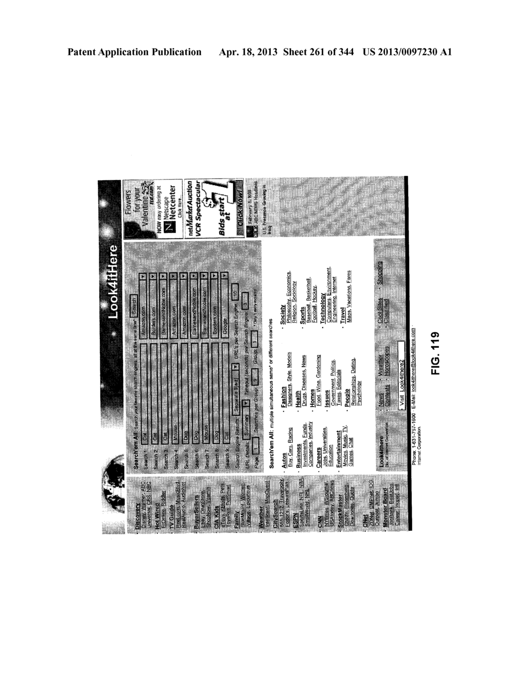 Metasearch Engine for Ordering At Least One Item Returned In Search     Results Using At Least One Query on Multiple Unique Hosts and for     Displaying Advertising - diagram, schematic, and image 262