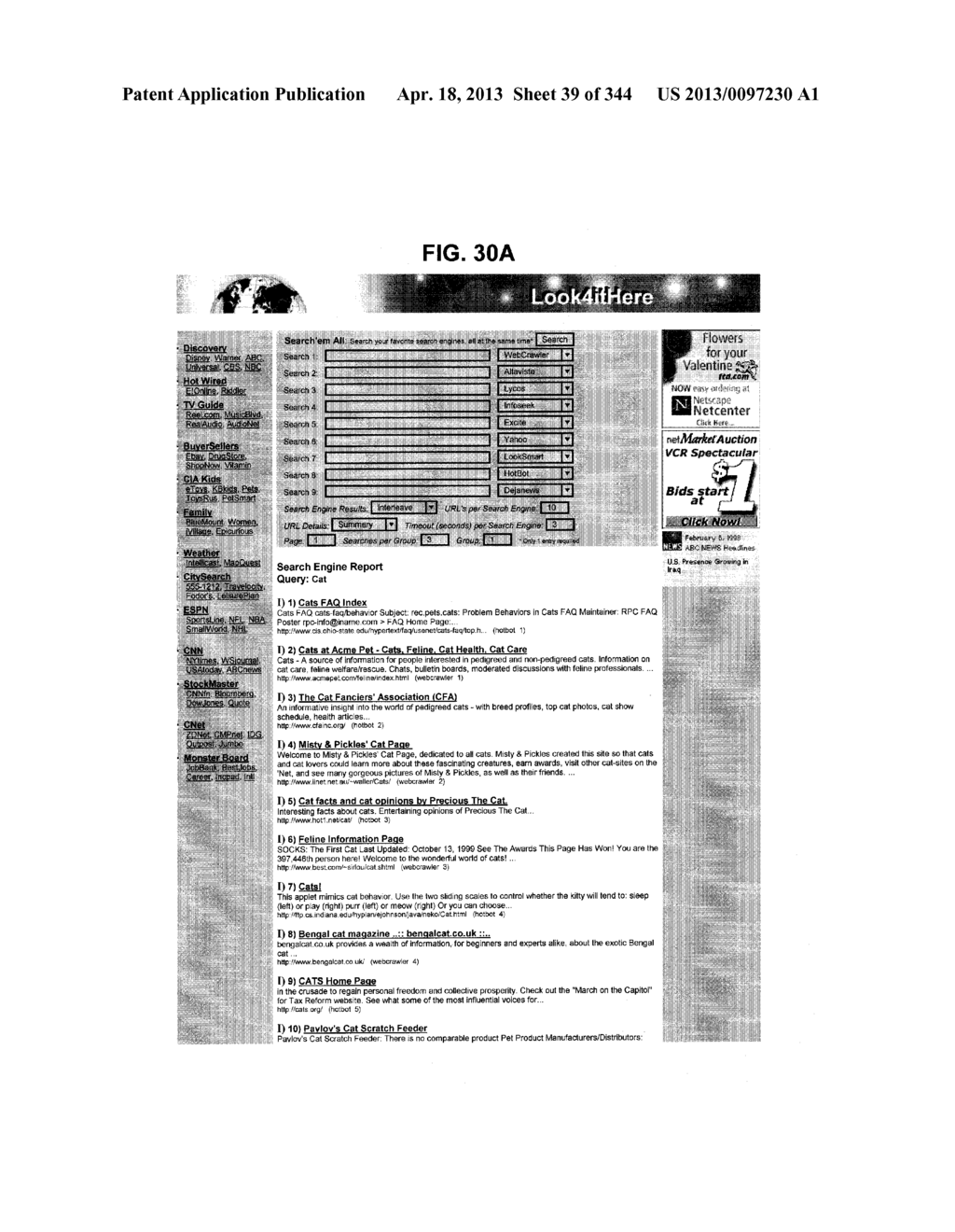 Metasearch Engine for Ordering At Least One Item Returned In Search     Results Using At Least One Query on Multiple Unique Hosts and for     Displaying Advertising - diagram, schematic, and image 40