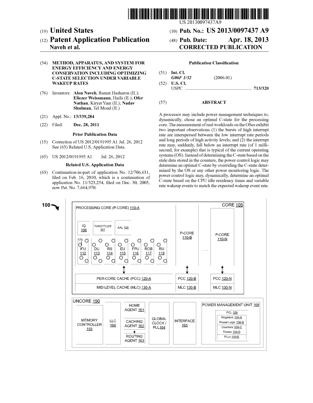 METHOD, APPARATUS, AND SYSTEM FOR ENERGY EFFICIENCY AND ENERGY     CONSERVATION INCLUDING OPTIMIZING C-STATE SELECTION UNDER VARIABLE WAKEUP     RATES - diagram, schematic, and image 01