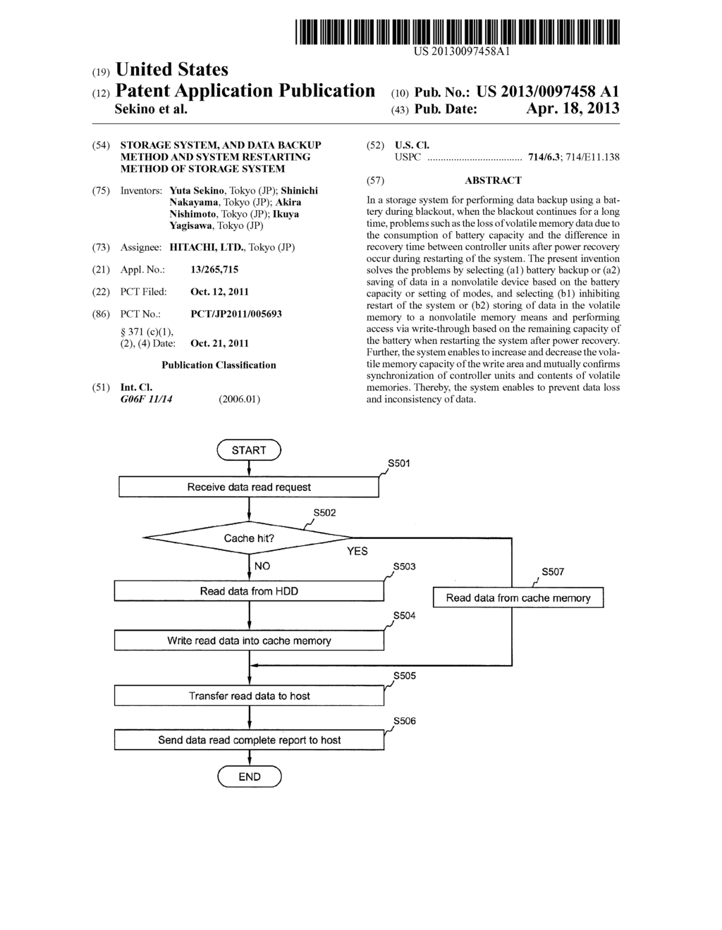 STORAGE SYSTEM, AND DATA BACKUP METHOD AND SYSTEM RESTARTING METHOD OF     STORAGE SYSTEM - diagram, schematic, and image 01