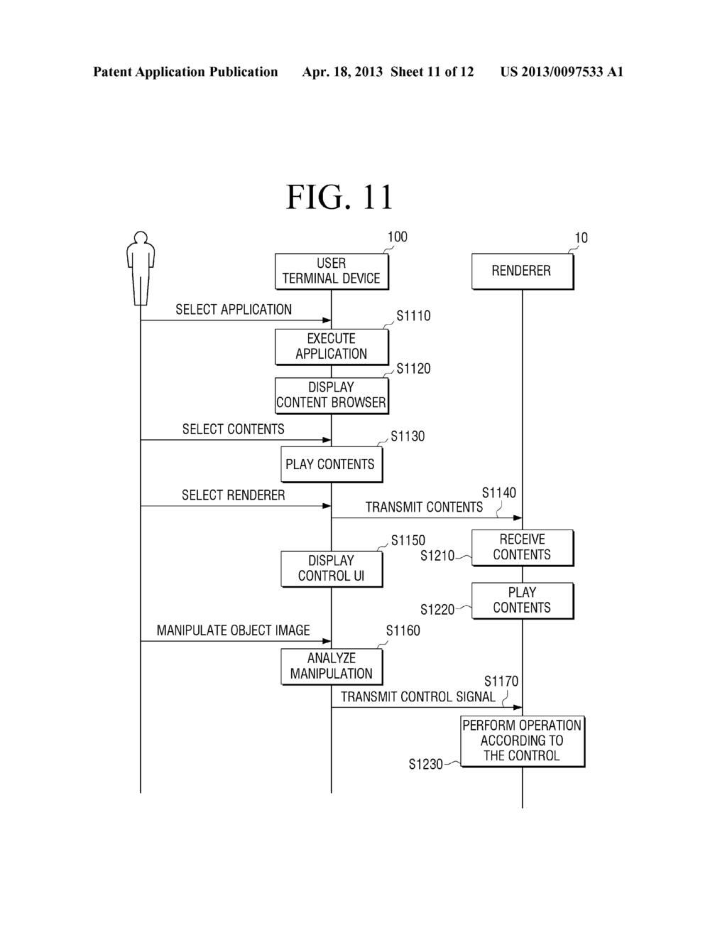 USER TERMINAL DEVICE AND METHOD FOR CONTROLLING A RENDERER THEREOF - diagram, schematic, and image 12