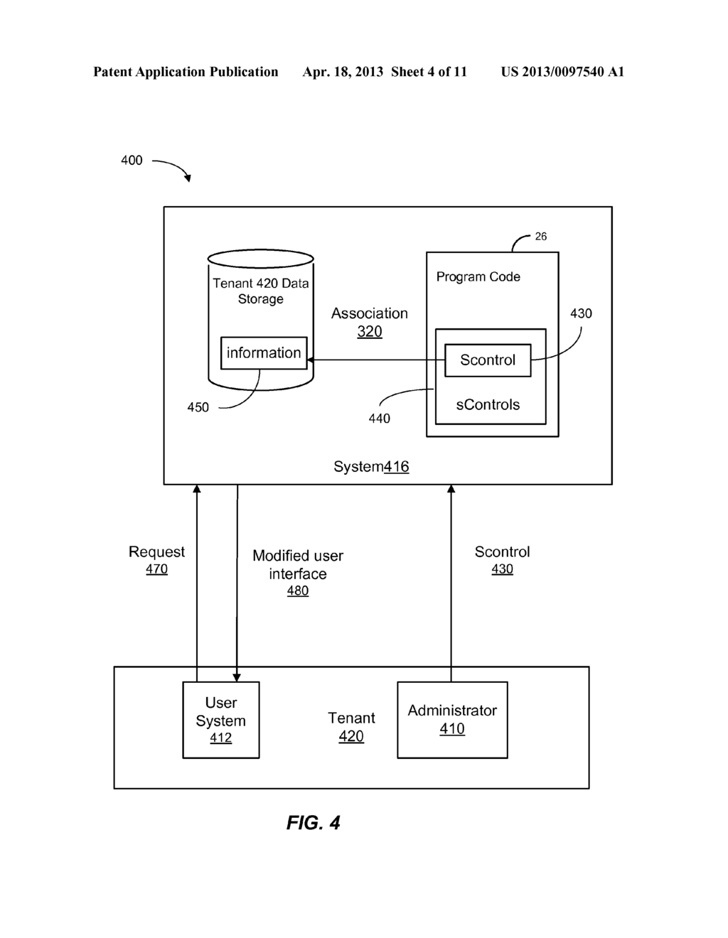 METHOD AND SYSTEM FOR CUSTOMIZING A USER INTERFACE TO AN ON-DEMAND     DATABASE SERVICE - diagram, schematic, and image 05