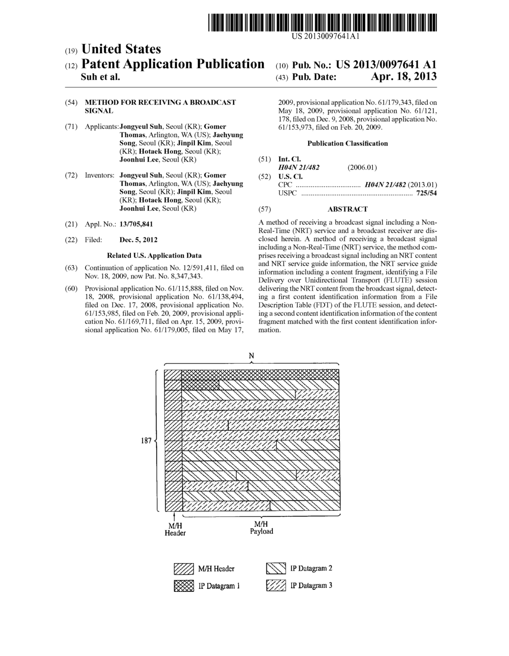 METHOD FOR RECEIVING A BROADCAST SIGNAL - diagram, schematic, and image 01