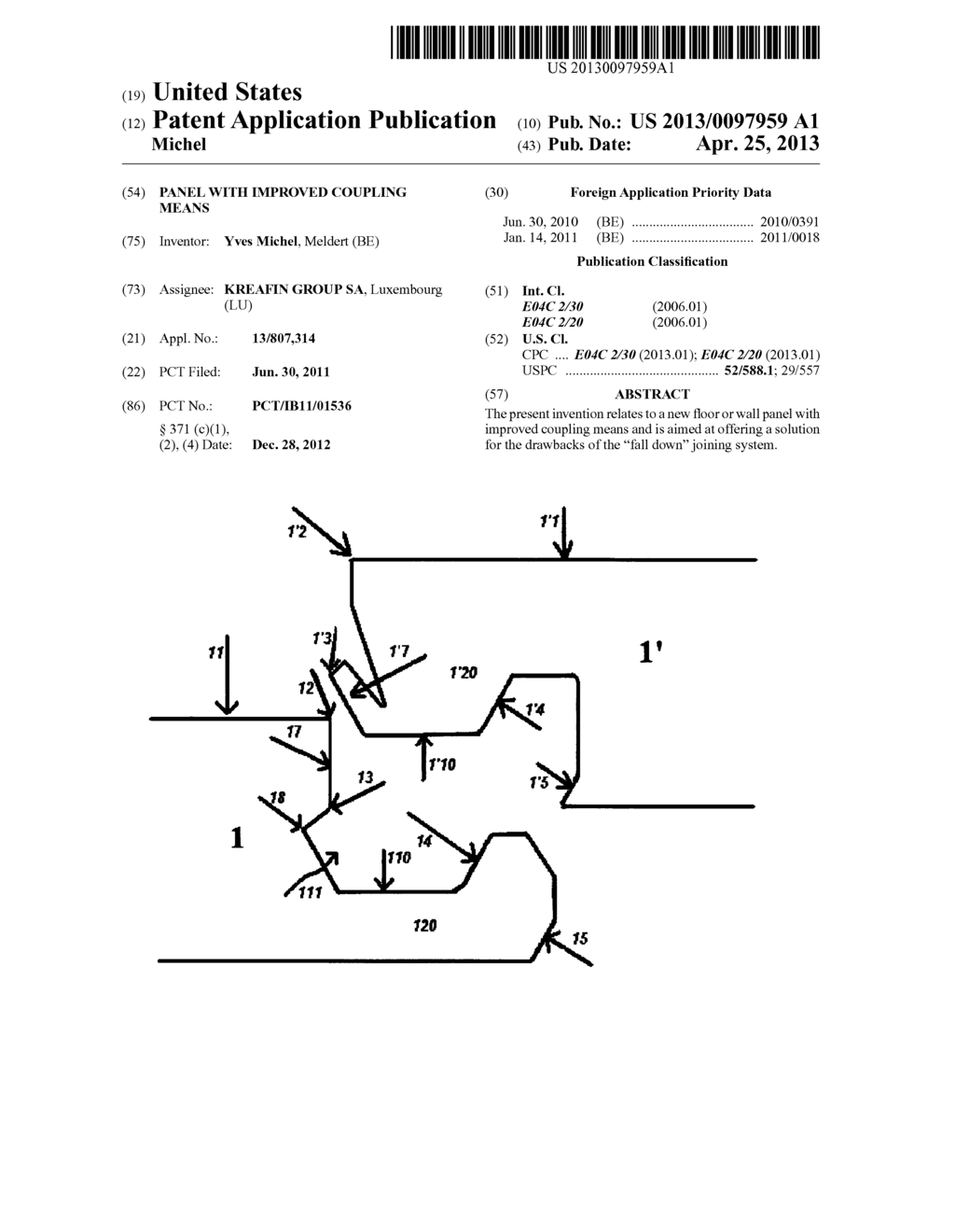 Panel With Improved Coupling Means - diagram, schematic, and image 01