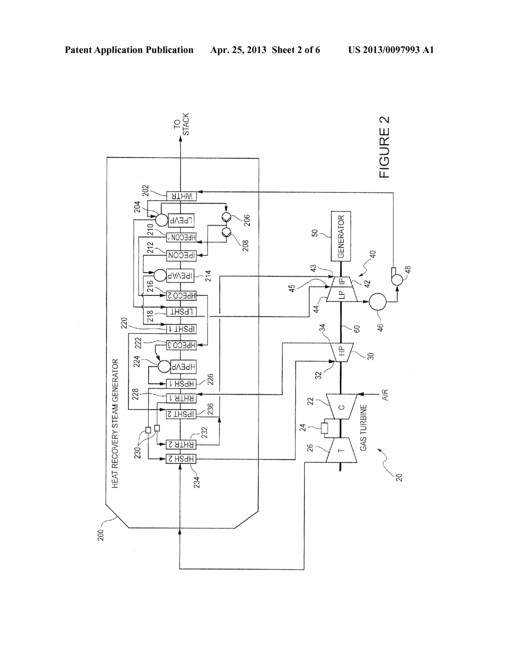 HEAT RECOVERY STEAM GENERATOR AND METHODS OF COUPLING SAME TO A COMBINED     CYCLE POWER PLANT - diagram, schematic, and image 03