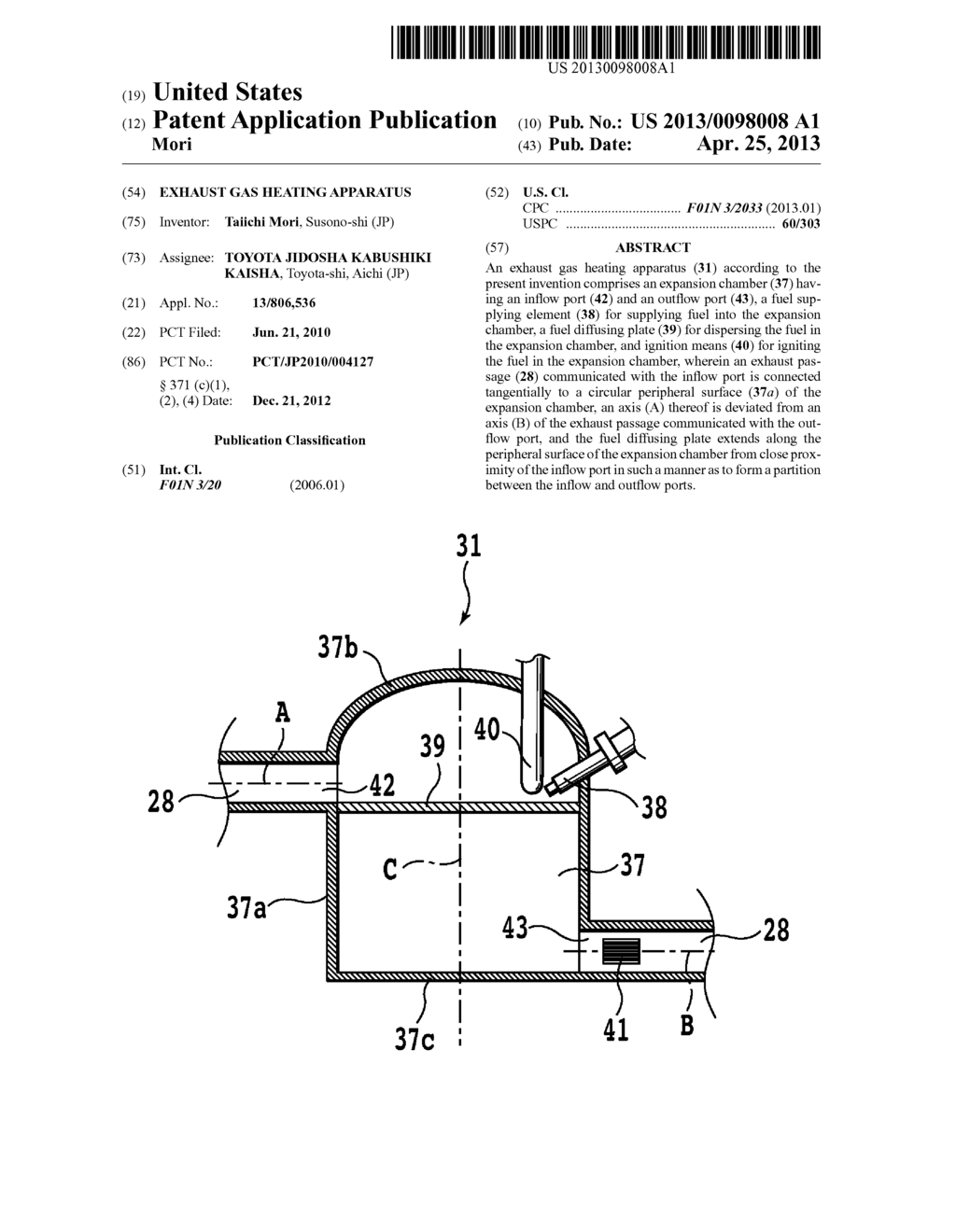 EXHAUST GAS HEATING APPARATUS - diagram, schematic, and image 01