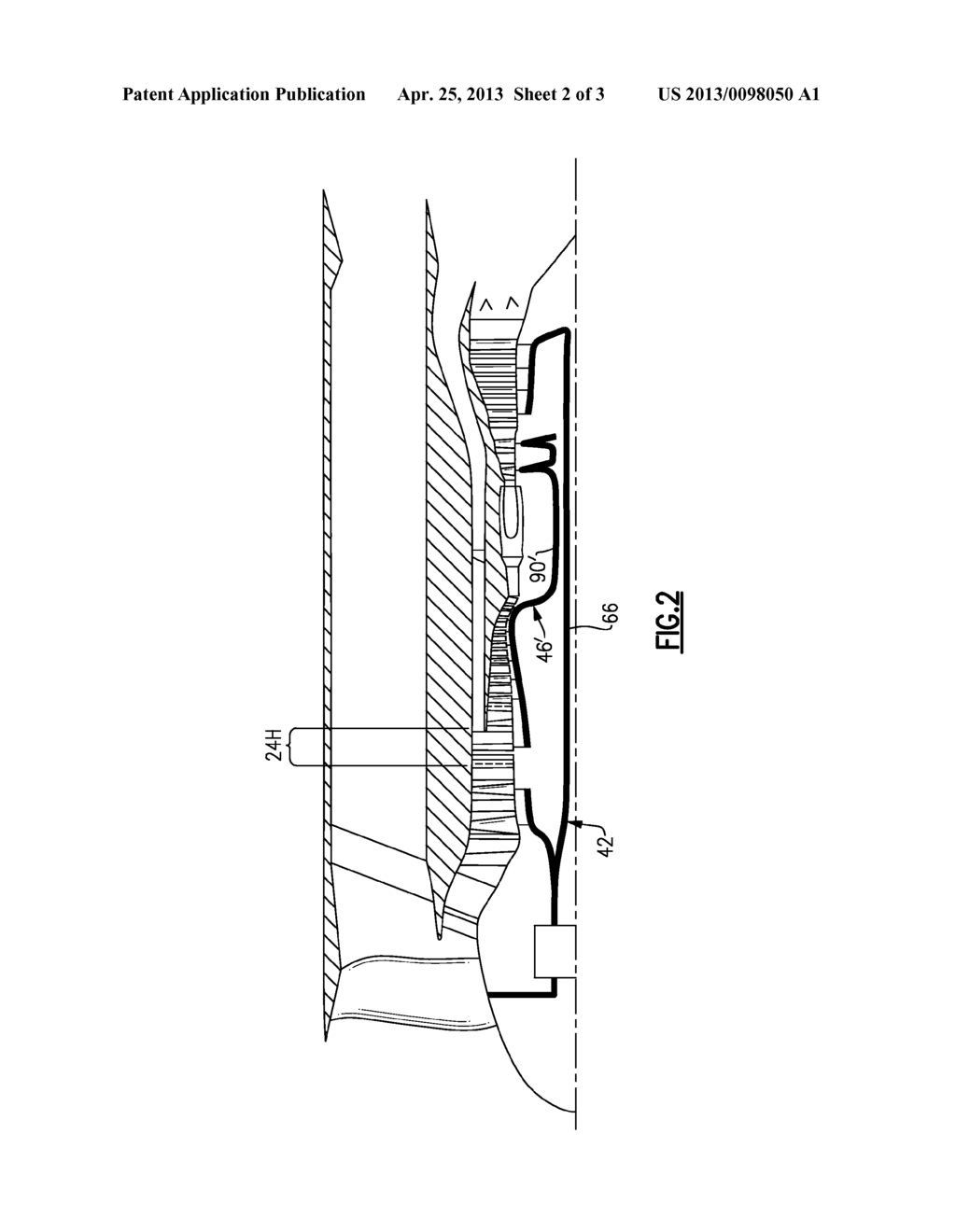 GAS TURBINE ENGINE WITH INTERCOOLING TURBINE SECTION - diagram, schematic, and image 03