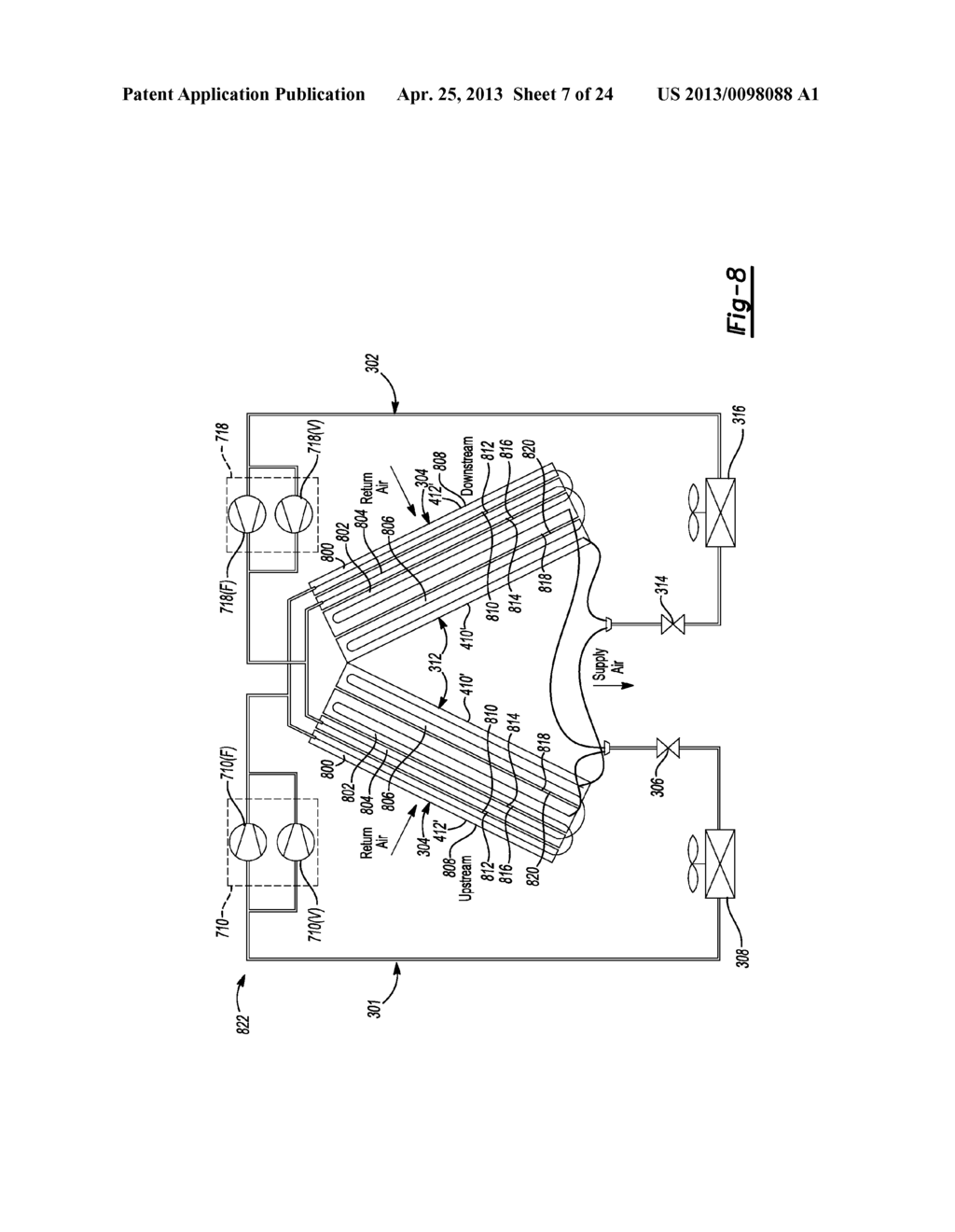 MULTI-STAGE COOLING SYSTEM WITH TANDEM COMPRESSORS AND OPTIMIZED CONTROL     OF SENSIBLE COOLING AND DEHUMIDIFICATION - diagram, schematic, and image 08