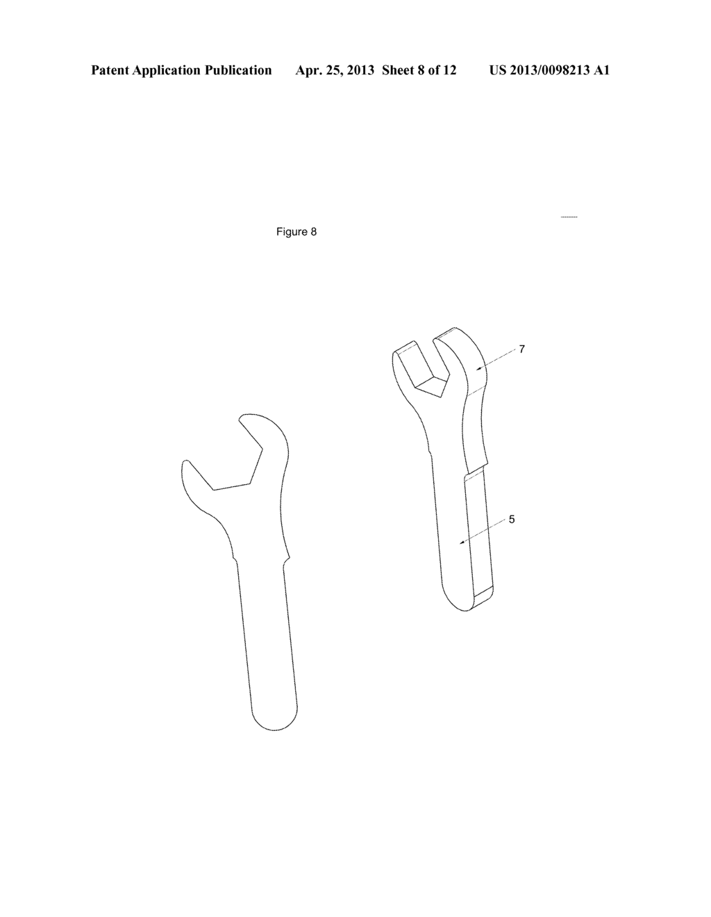 Wrench/Tool System with separate handle and interchangeable wrench/tool     ends - diagram, schematic, and image 09
