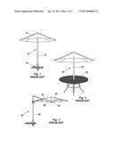 Umbrella with Wind-Compliant Canopy Attachment diagram and image