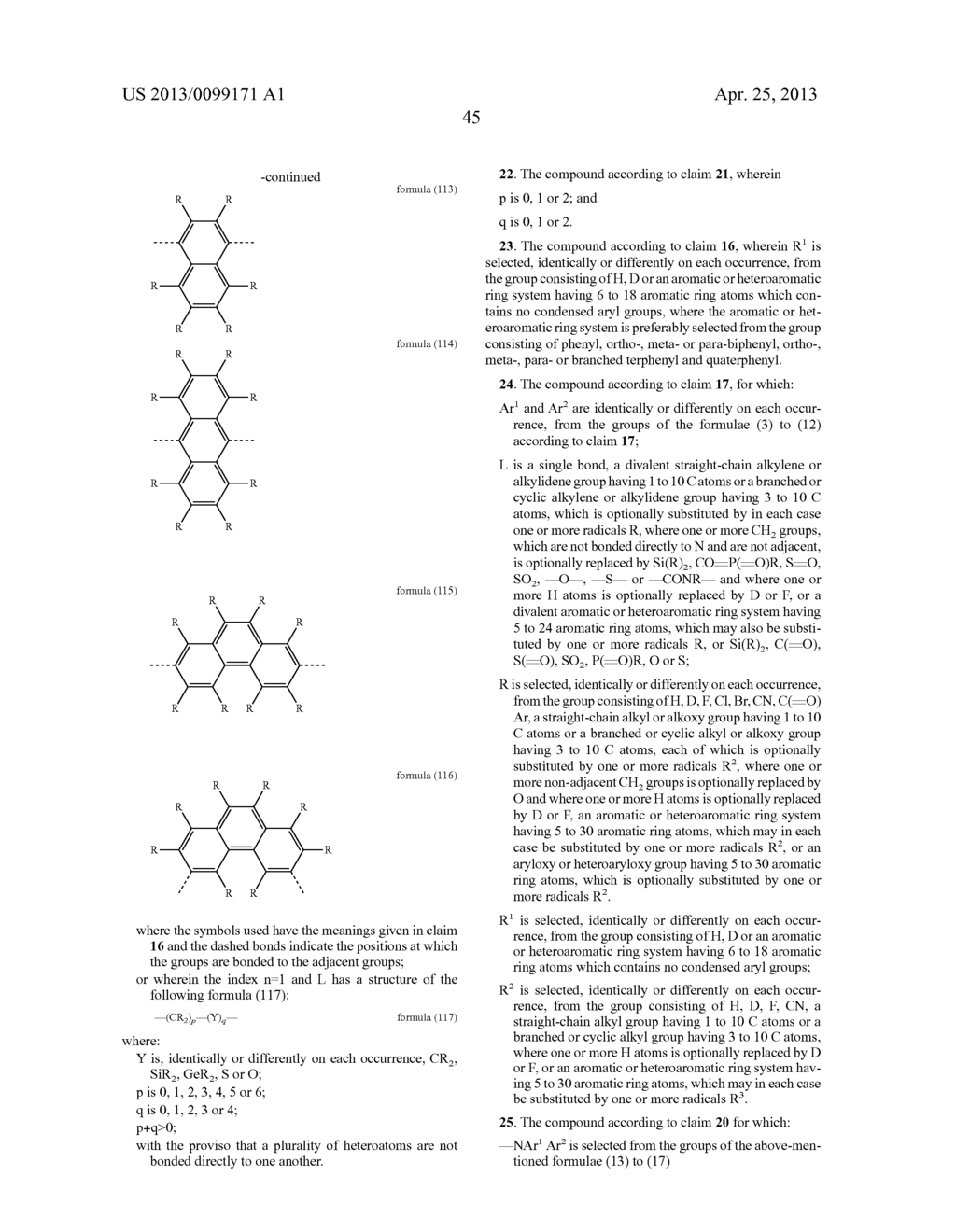 MATERIALS FOR ORGANIC ELECTROLUMINESCENT DEVICES - diagram, schematic, and image 46