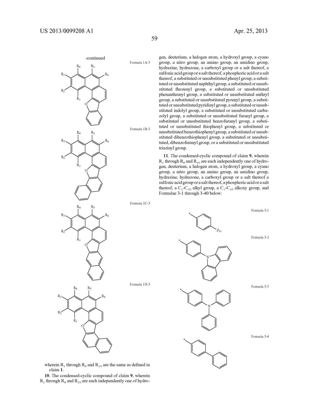 CONDENSED-CYCLIC COMPOUND, METHOD FOR PREPARING THE CONDENSED-CYCLIC     COMPOUND AND ORGANIC LIGHT-EMITTING DEVICE INCLUDING THE CONDENSED-CYCLIC     COMPOUND - diagram, schematic, and image 61