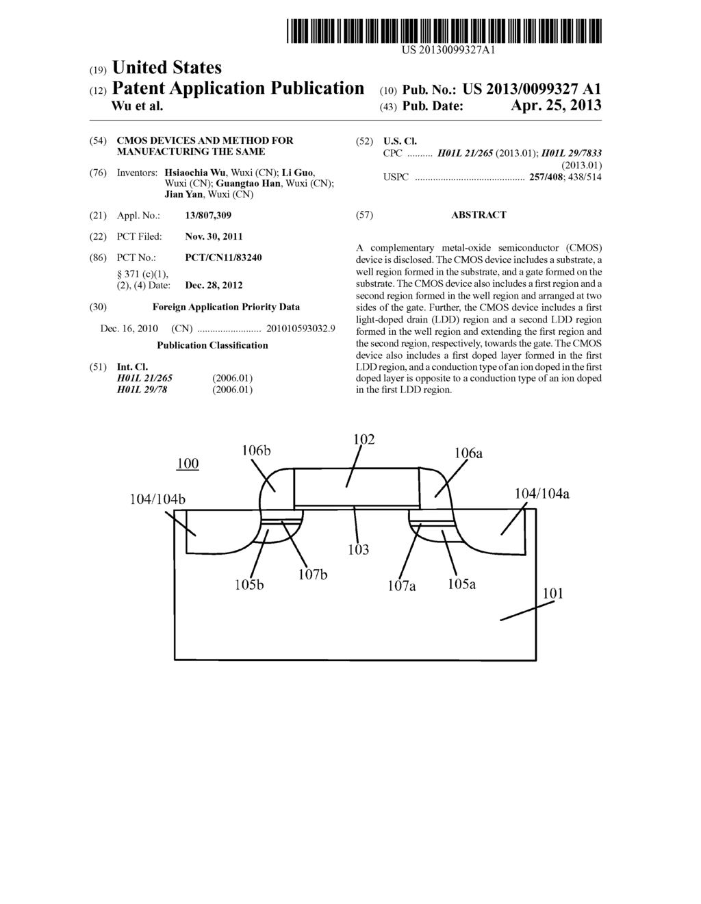 CMOS DEVICES AND METHOD FOR MANUFACTURING THE SAME - diagram, schematic, and image 01