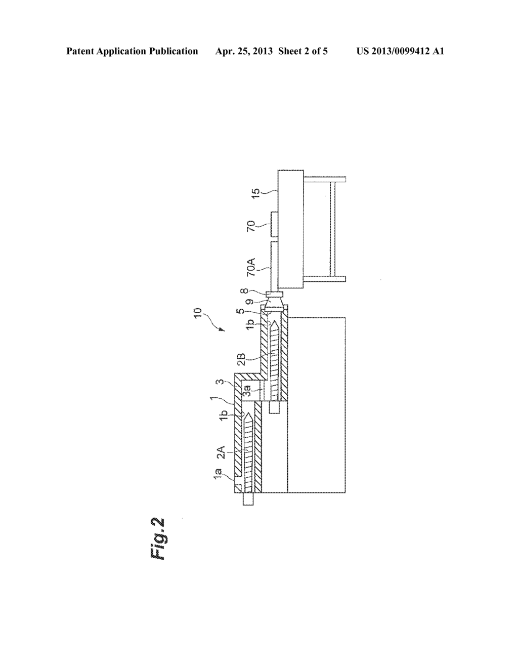 EXTRUSION-MOLDING DEVICE AND METHOD FOR PRODUCING MOLDED BODY USING SAME - diagram, schematic, and image 03