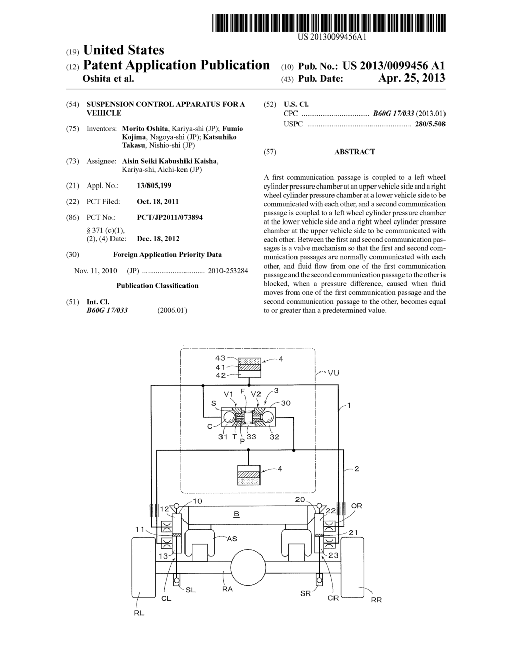 SUSPENSION CONTROL APPARATUS FOR A VEHICLE - diagram, schematic, and image 01