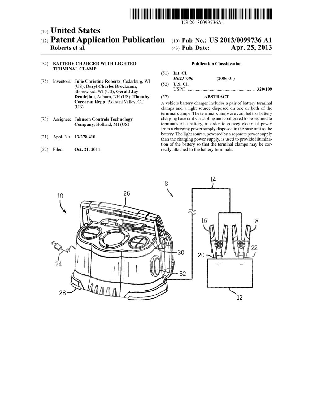 BATTERY CHARGER WITH LIGHTED TERMINAL CLAMP - diagram, schematic, and image 01