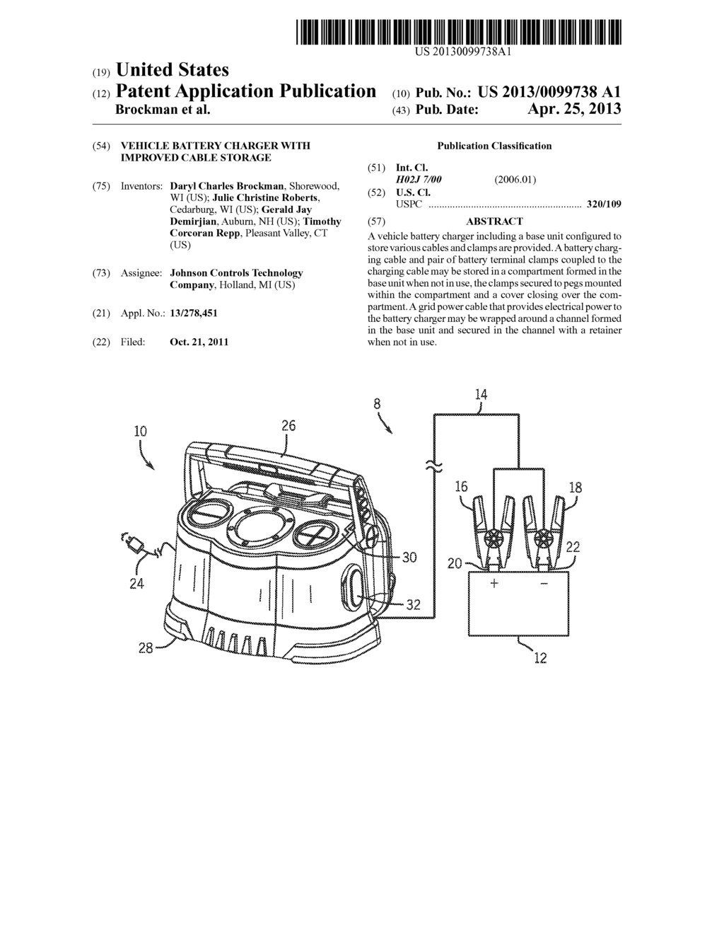 VEHICLE BATTERY CHARGER WITH IMPROVED CABLE STORAGE - diagram, schematic, and image 01