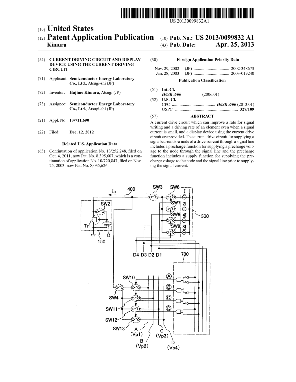 Current Driving Circuit and Display Device Using The Current Driving     Circuit - diagram, schematic, and image 01