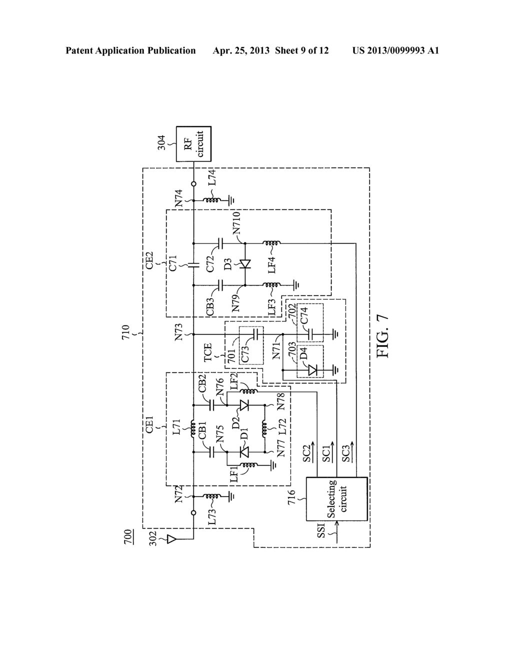 ELECTRONIC DEVICE FOR PROCESSING RADIO FREQUENCY SIGNALS AND MATCHING     CIRCUIT FOR PROVIDING VARIABLE IMPEDANCE - diagram, schematic, and image 10