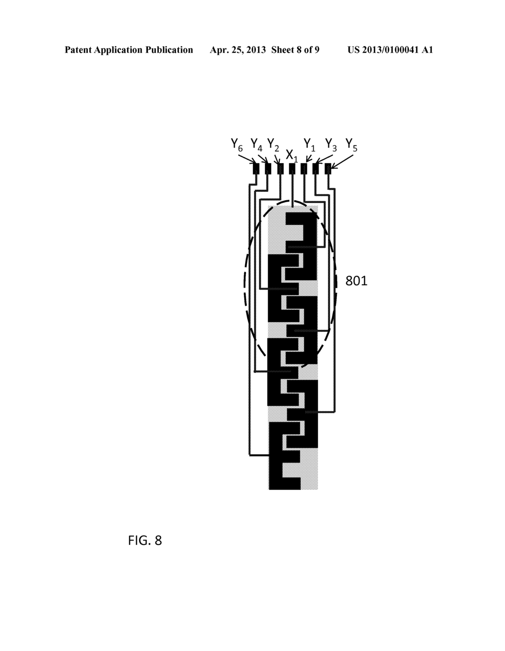 SYSTEM FOR A SINGLE-LAYER SENSOR HAVING REDUCED NUMBER OF INTERCONNECT     PADS FOR THE INTERCONNECT PERIPHERY OF THE SENSOR PANEL - diagram, schematic, and image 09