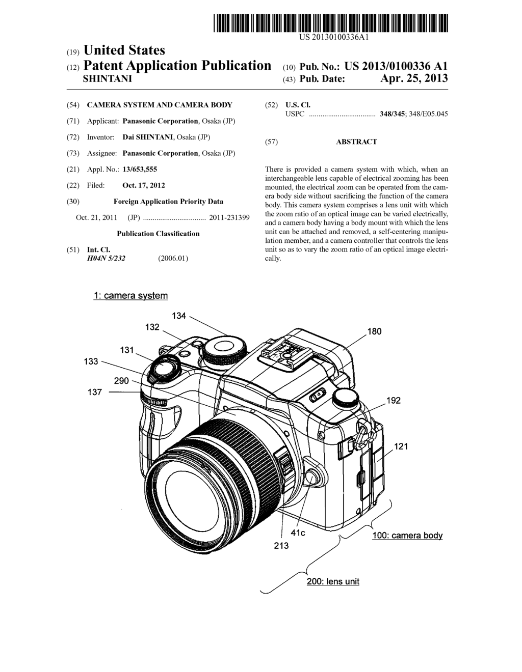 CAMERA SYSTEM AND CAMERA BODY - diagram, schematic, and image 01