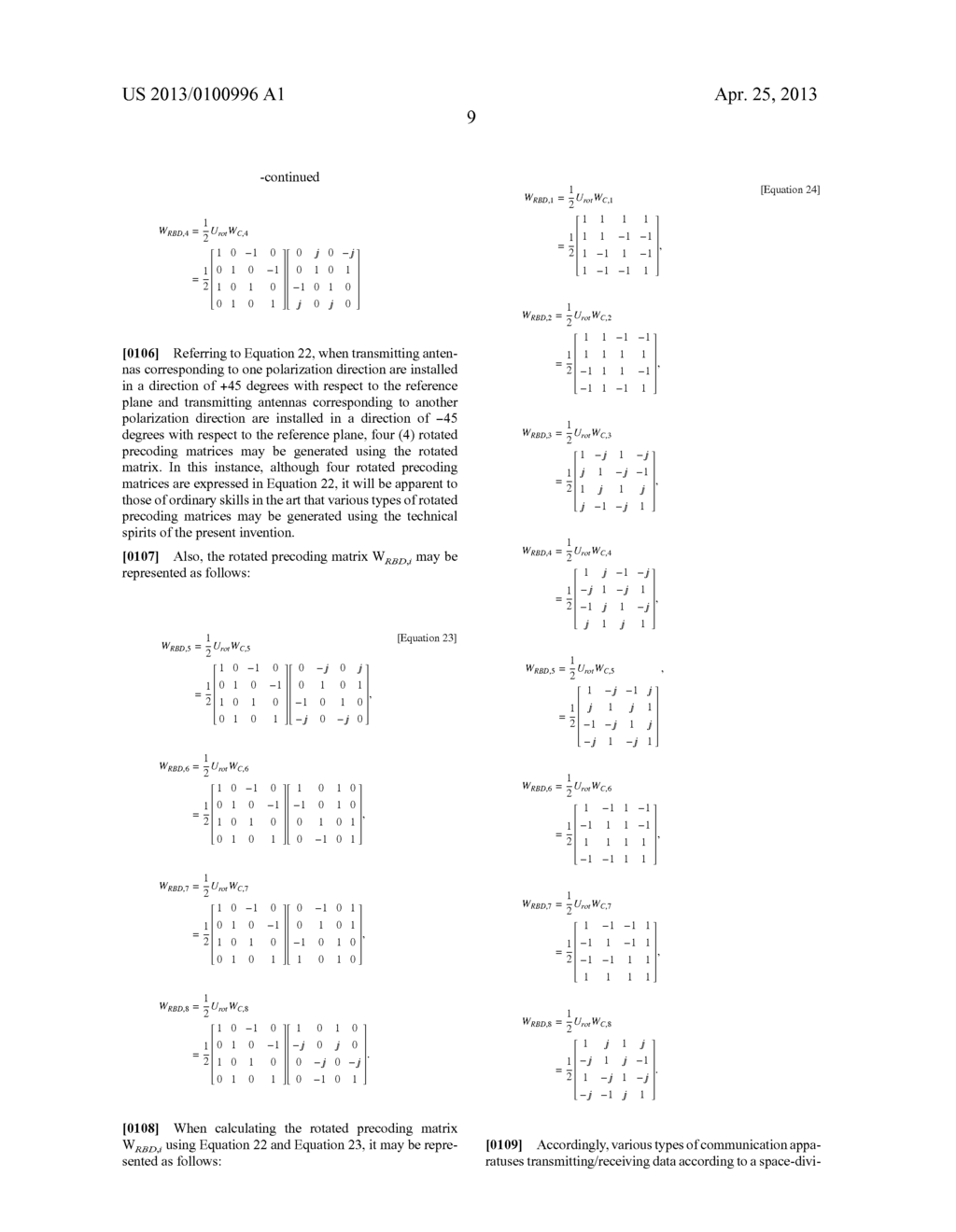 CODEBOOK GENERATING METHOD AND APPARATUS FOR GENERATING A CODEBOOK FOR     MULTI-POLARIZED MULTIPLE-INPUT MULTIPLE-OUTPUT (MIMO) SYSTEMS - diagram, schematic, and image 15