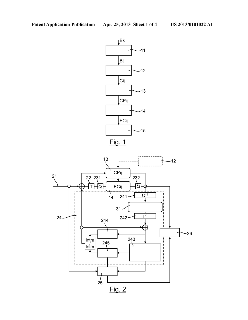 METHODS AND DEVICES FOR ENCODING AND DECODING AT LEAST ONE IMAGE     IMPLEMENTING AN ESTIMATION IN THE TRANSFORM DOMAIN, AND CORRESPONDING     SIGNAL AND COMPUTER PROGRAM - diagram, schematic, and image 02