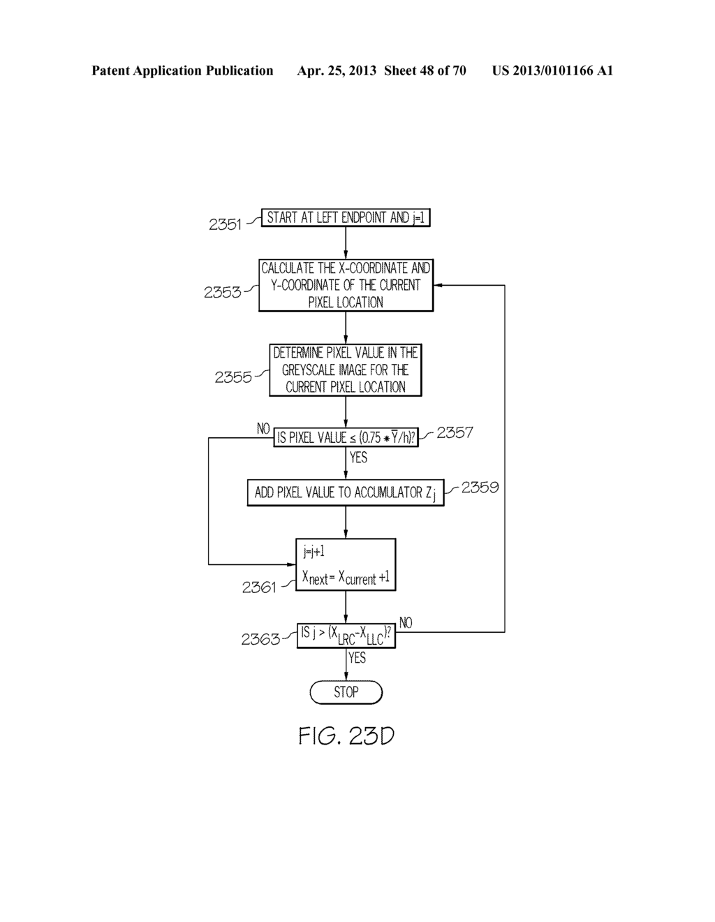 EVALUATING FEATURES IN AN IMAGE POSSIBLY CORRESPONDING TO AN INTERSECTION     OF A PALLET STRINGER AND A PALLET BOARD - diagram, schematic, and image 49