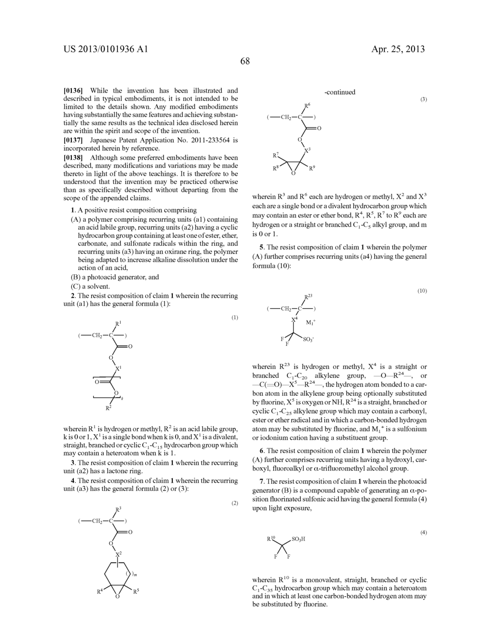 POSITIVE RESIST COMPOSITION AND PATTERNING PROCESS - diagram, schematic, and image 69