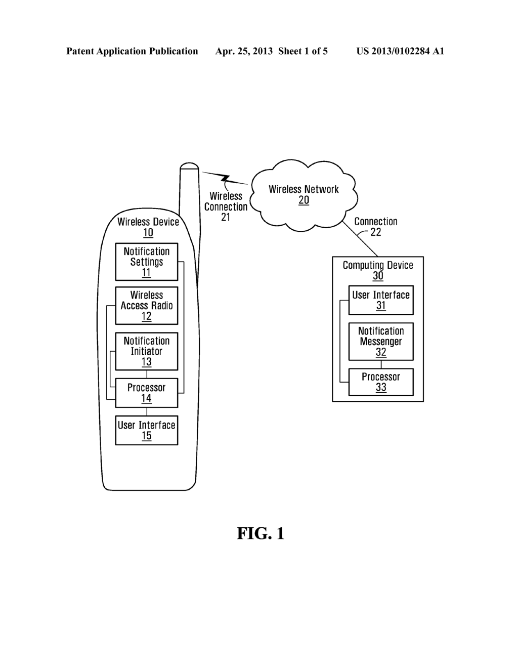SYSTEM AND METHOD OF INITIATING USER NOTIFICATION FOR A WIRELESS DEVICE - diagram, schematic, and image 02