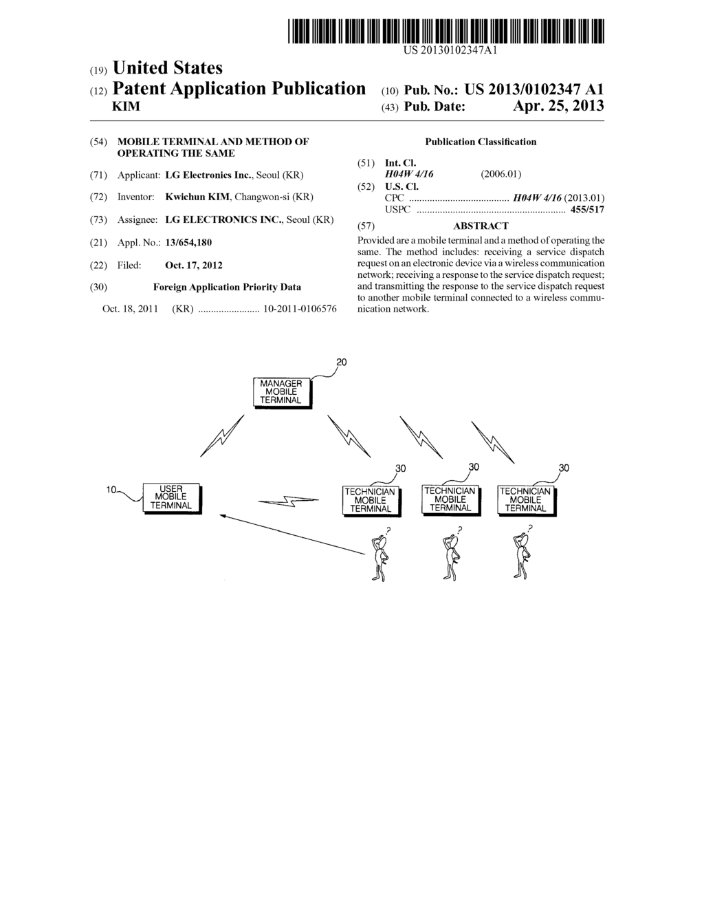 MOBILE TERMINAL AND METHOD OF OPERATING THE SAME - diagram, schematic, and image 01