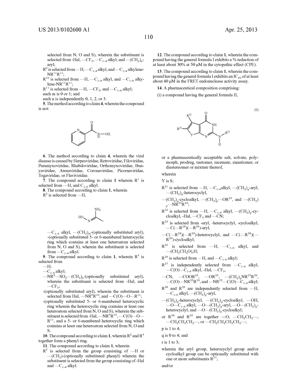 Heteroaryl hydroxamic acid derivatives and their use in the treatment,     amelioration or prevention of a viral disease - diagram, schematic, and image 111