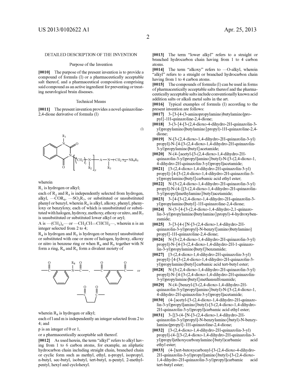 Novel Quinazoline-2,4-Dione Derivative, and Medical Compositions for the     Prophylaxis and Treatment of Cranial Nerve Disease Containing the Same - diagram, schematic, and image 03