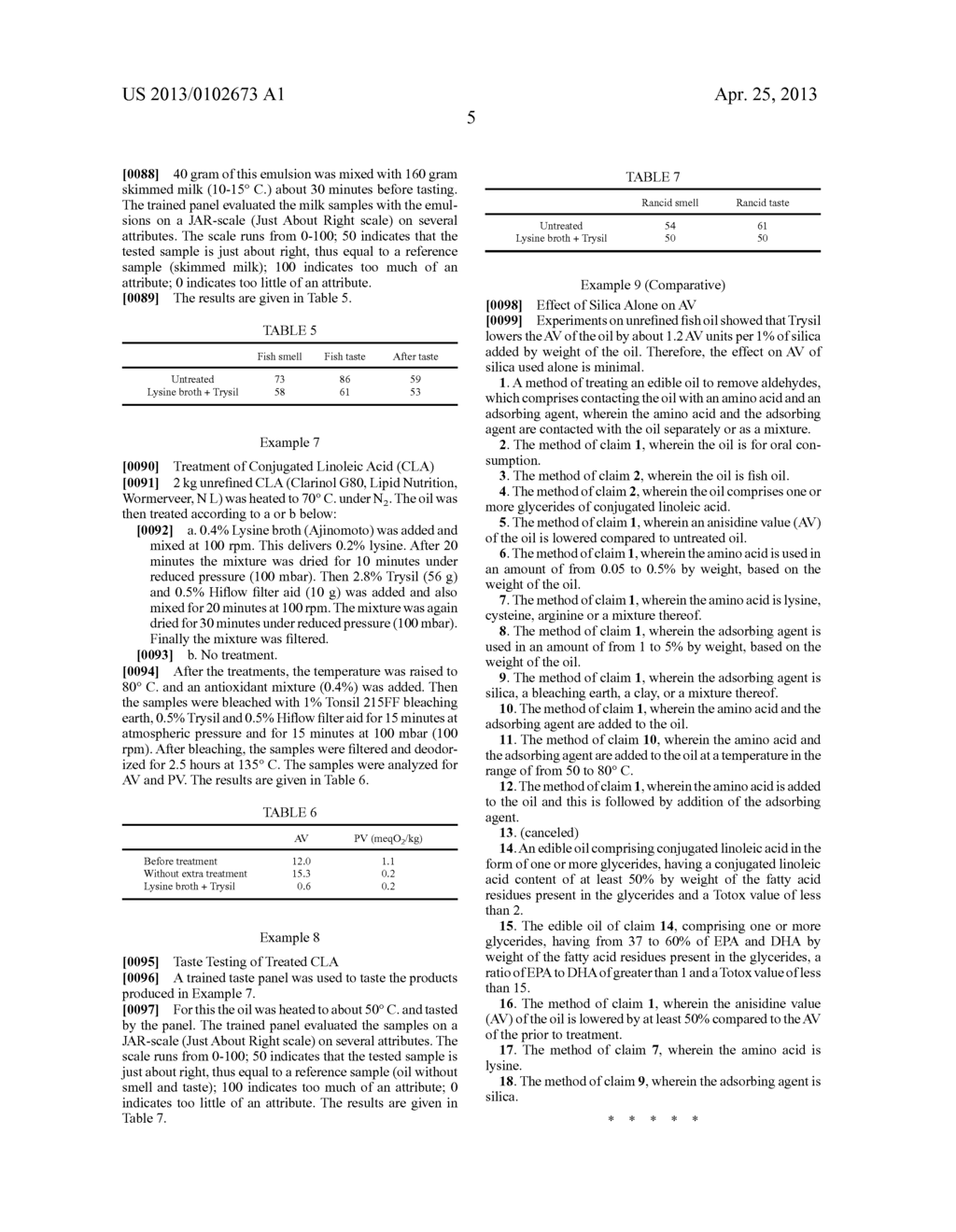 METHOD OF TREATING AN EDIBLE OIL - diagram, schematic, and image 06