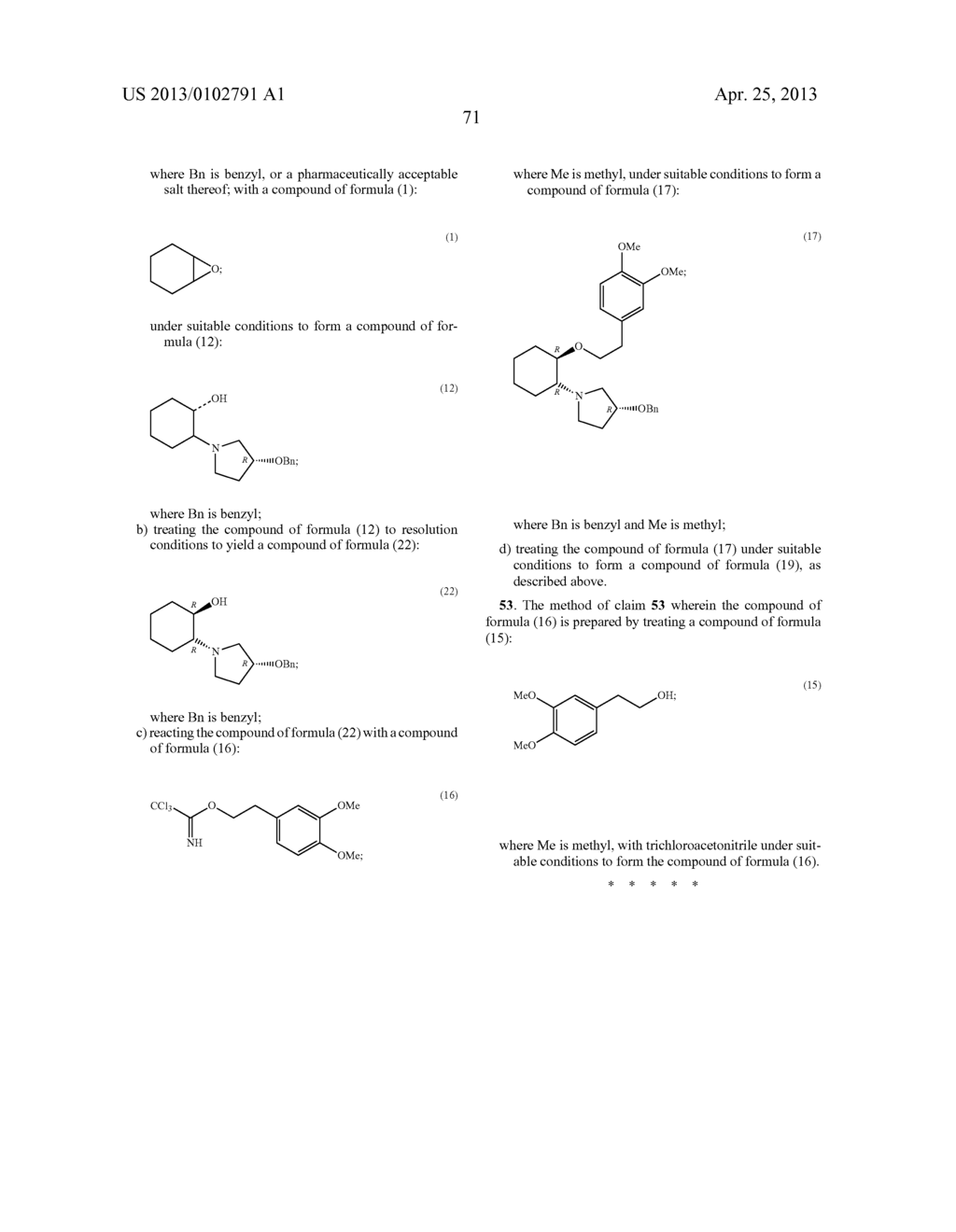 SYNTHETIC PROCESS FOR AMINOCYCLOHEXYL ETHER COMPOUNDS - diagram, schematic, and image 119