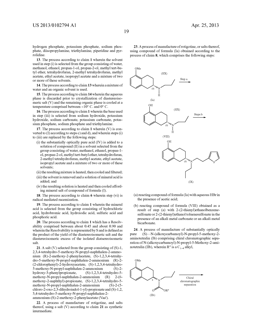 Novel Process for the Preparation of Nitrogen Substituted Aminotetralins     Derivatives - diagram, schematic, and image 20