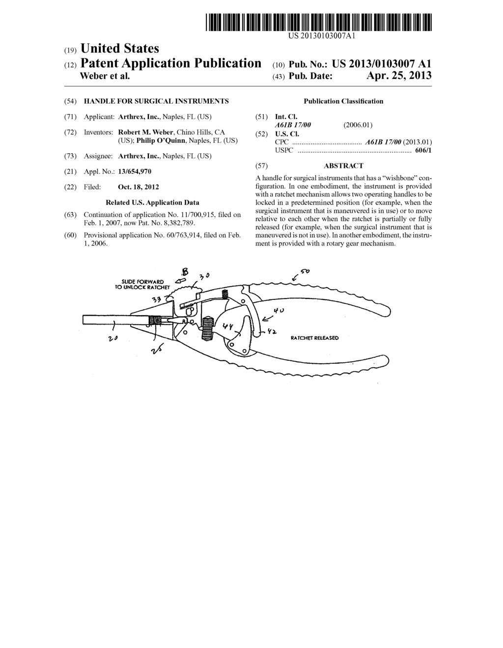 HANDLE FOR SURGICAL INSTRUMENTS - diagram, schematic, and image 01