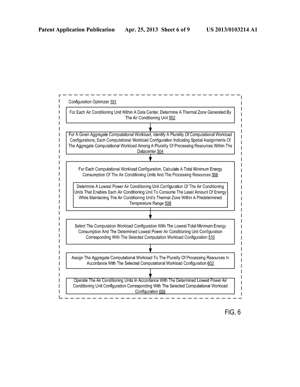 Provisioning Aggregate Computational Workloads And Air Conditioning Unit     Configurations To Optimize Utility Of Air Conditioning Units And     Processing Resources Within A Data Center - diagram, schematic, and image 07