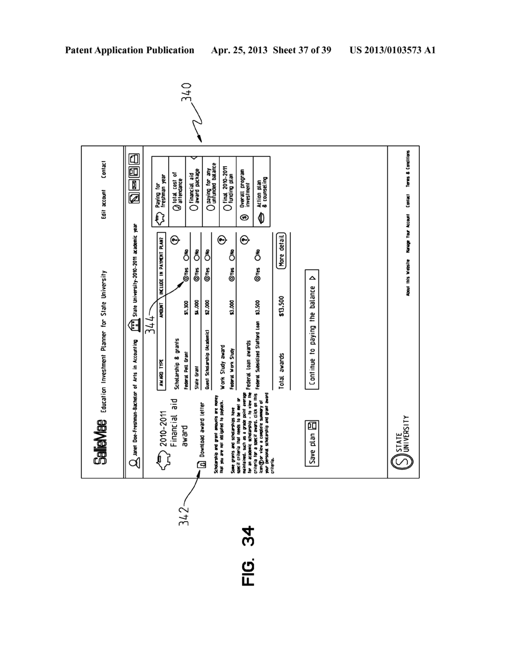 METHOD AND APPARATUS FOR EDUCATIONAL FINANCIAL PLANNING - diagram, schematic, and image 38