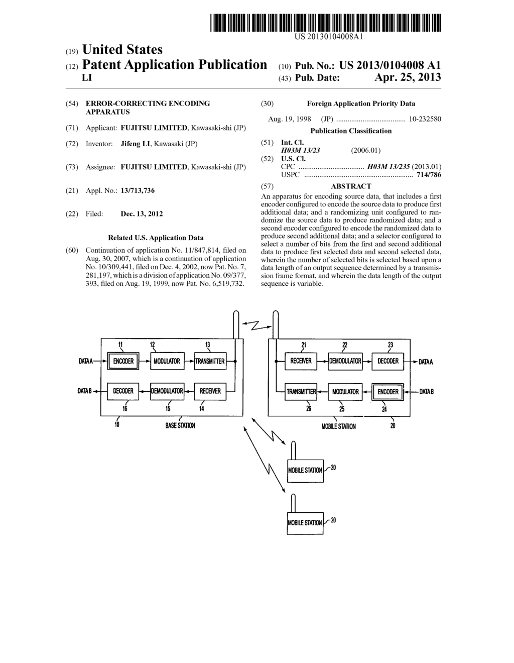 Error-Correcting Encoding Apparatus - diagram, schematic, and image 01