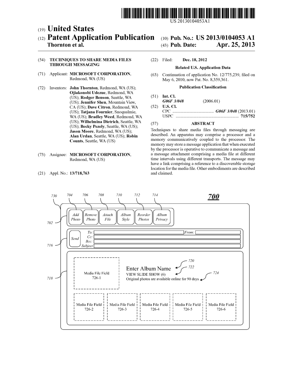 TECHNIQUES TO SHARE MEDIA FILES THROUGH MESSAGING - diagram, schematic, and image 01