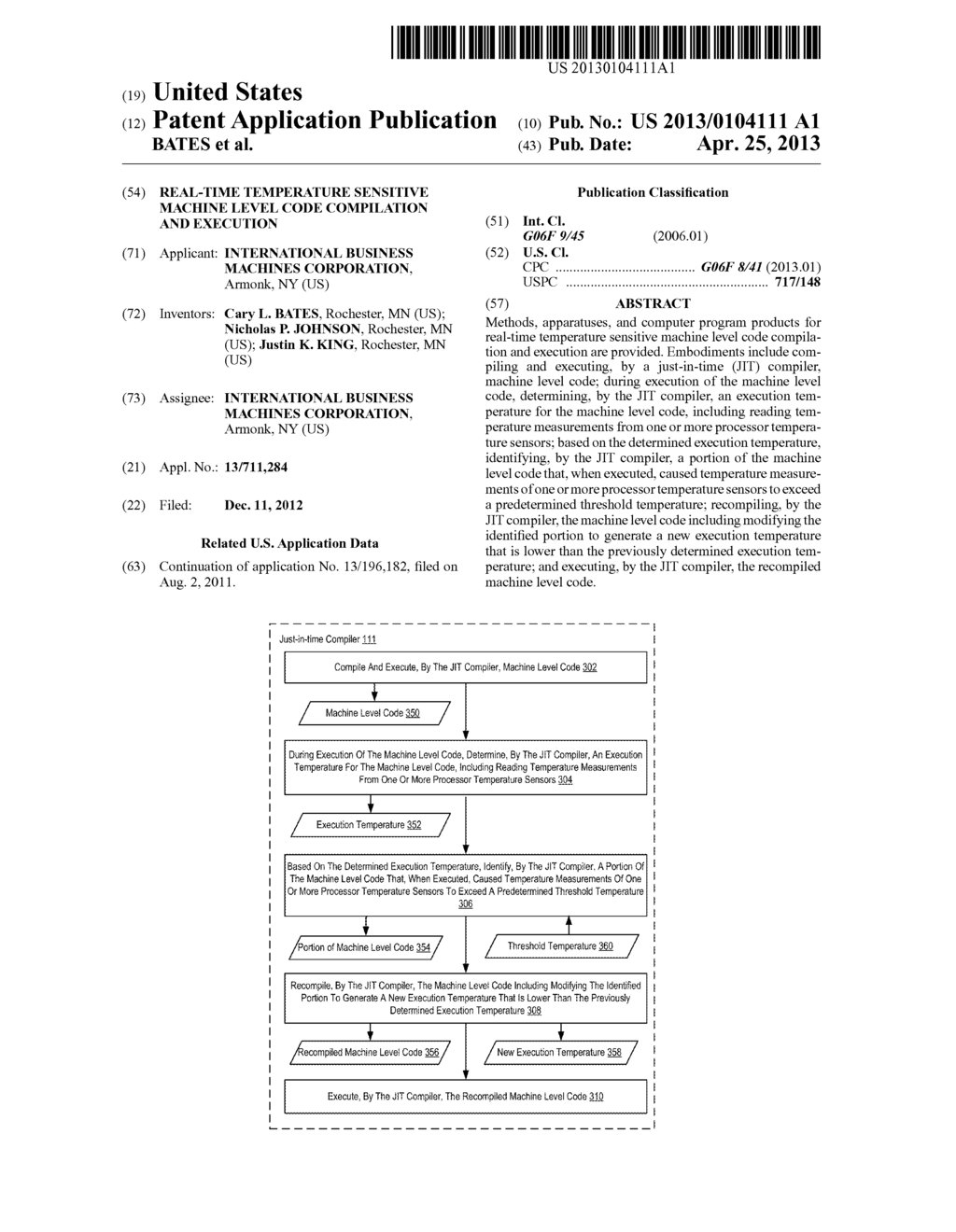 REAL-TIME TEMPERATURE SENSITIVE MACHINE LEVEL CODE COMPILATION AND     EXECUTION - diagram, schematic, and image 01