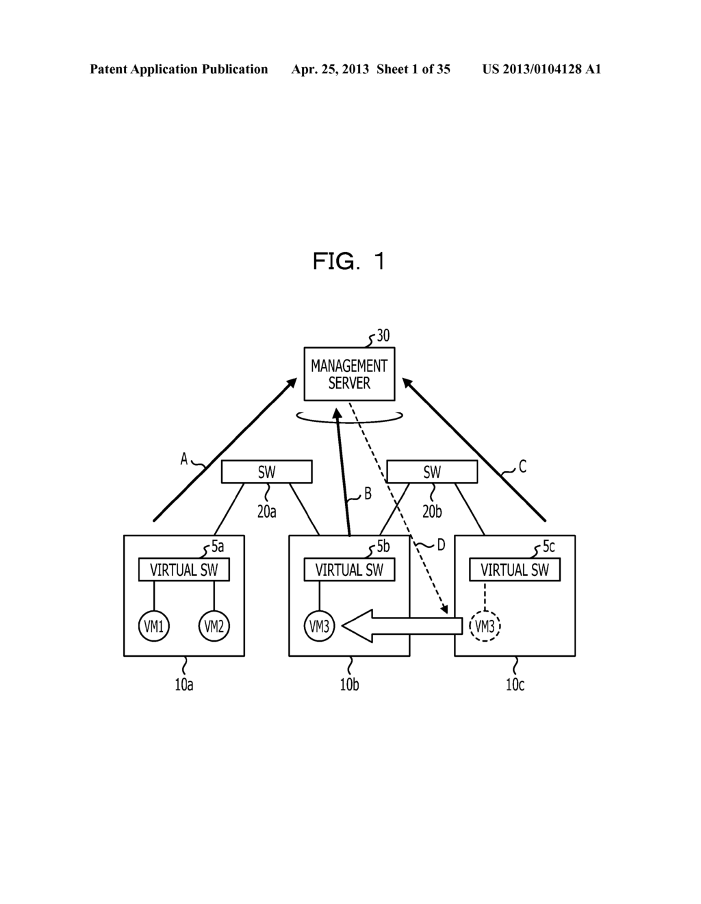 APPARATUS, METHOD OF MANAGING A PLURALITY OF VIRTUAL MACHINES, AND     RECORDING MEDIUM - diagram, schematic, and image 02