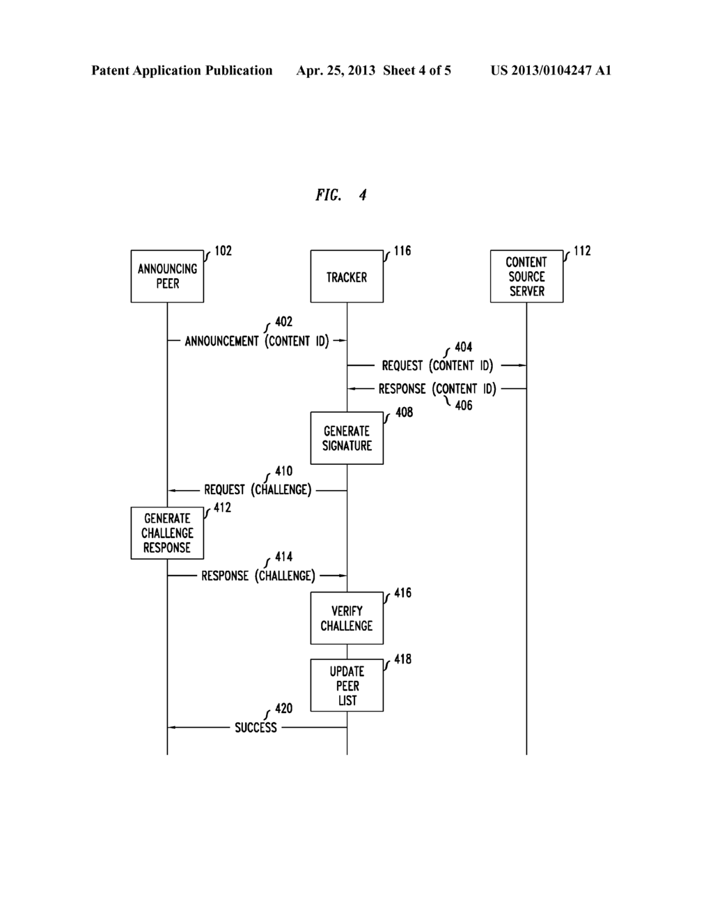 Verification Of Content Possession By An Announcing Peer In A Peer-To-Peer     Content Distribution System - diagram, schematic, and image 05